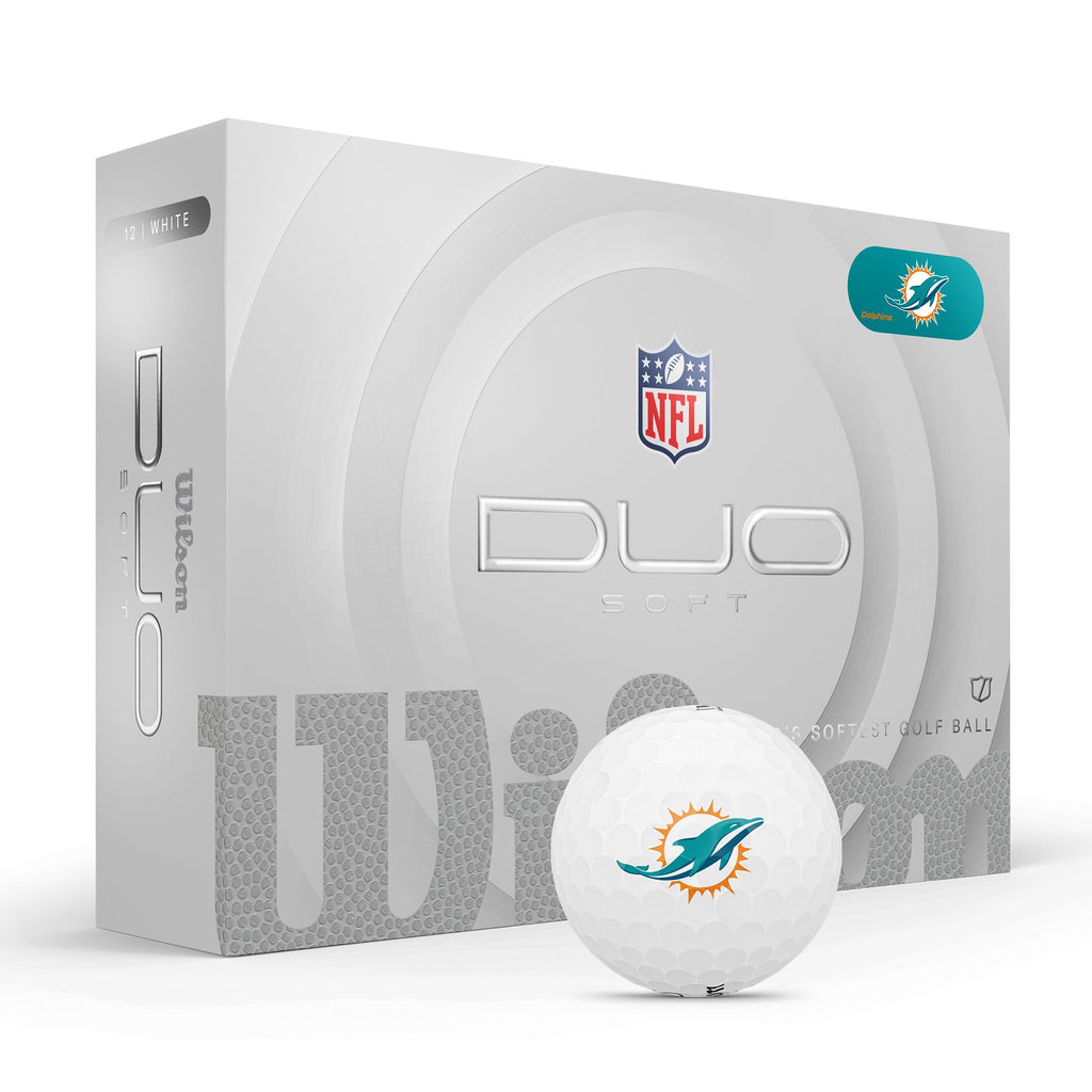 Wilson 2025 Duo Soft Nfl Golf Ball - 12 Balls, White, Miami Dolphins