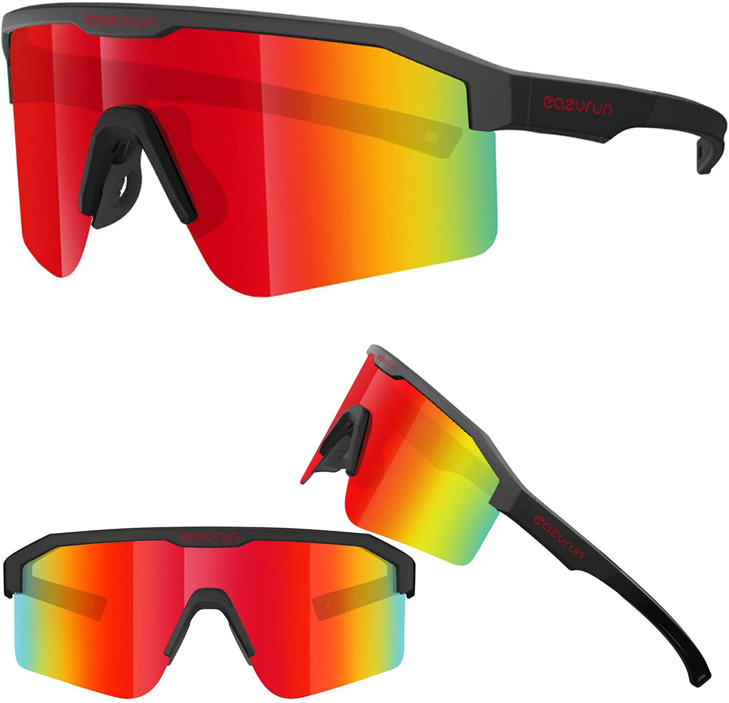 Eazyrun Polarized Sports Sunglasses For Men Women, Shield Sunglasses For Cycling Running Mtb Baseball Ski Beach Volleyball