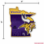 Rico Industries Nfl Minnesota Vikings State Shape Shape Cut Pennant - Home And Living Room D