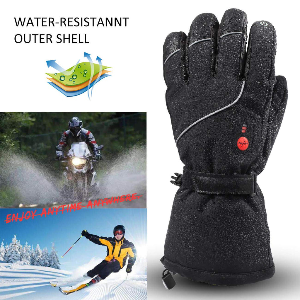 Savior Heat Heated Gloves, Unisex Rechargeable Battery Powered Electric Heating Glove For Winter Outdoor (Black S14, Large)