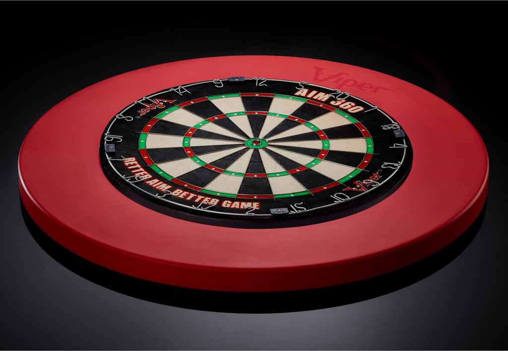 Viper By Gld Products Guardian Dartboard Surround Sisal/Bristle Steel-Tip Dartboard Wall Protector, Red, For 17.75    Steel Tip