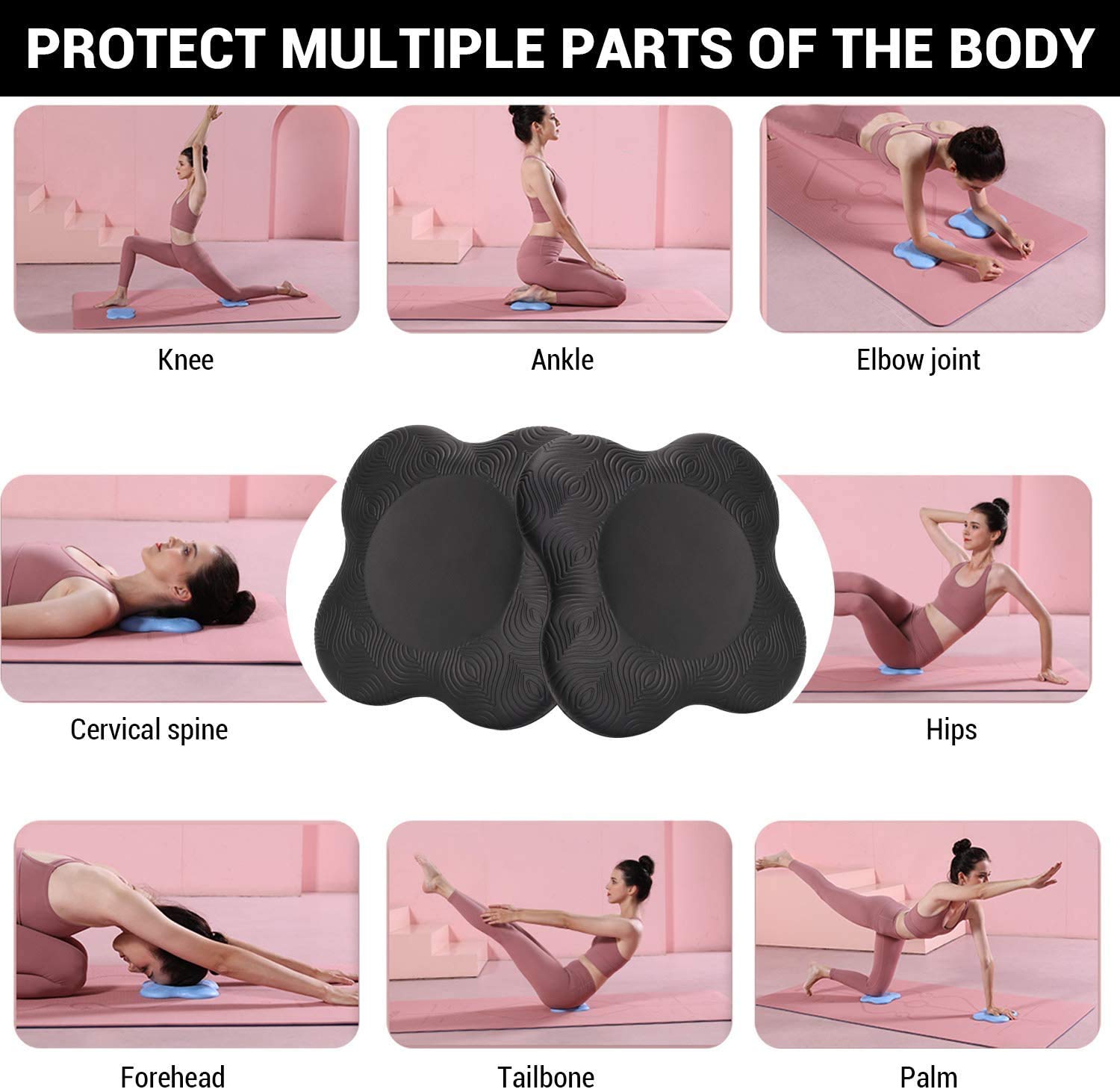 Zealtop Yoga Knee Pad Cushion Extra Thick For Knees Elbows Wrist Hands Head Foam Yoga Pilates Work Out Kneeling Pad(Light Blue)