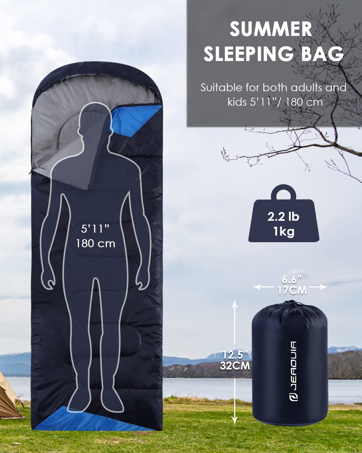 Sleeping Bags For Adults Warm Weather -Backpacking Ultralight Waterproof Sleeping Bag For Boys Girls Youth For Camping Hiking Ou