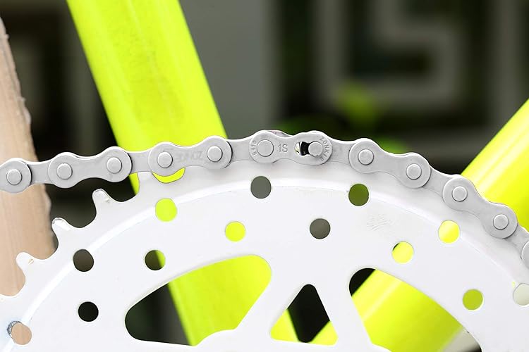 Zonkie Single-Speed Bicycle Chain 1/2 X 1/8 Inch 116 Links (White, 1/2'' 1/8'' 116 Links)
