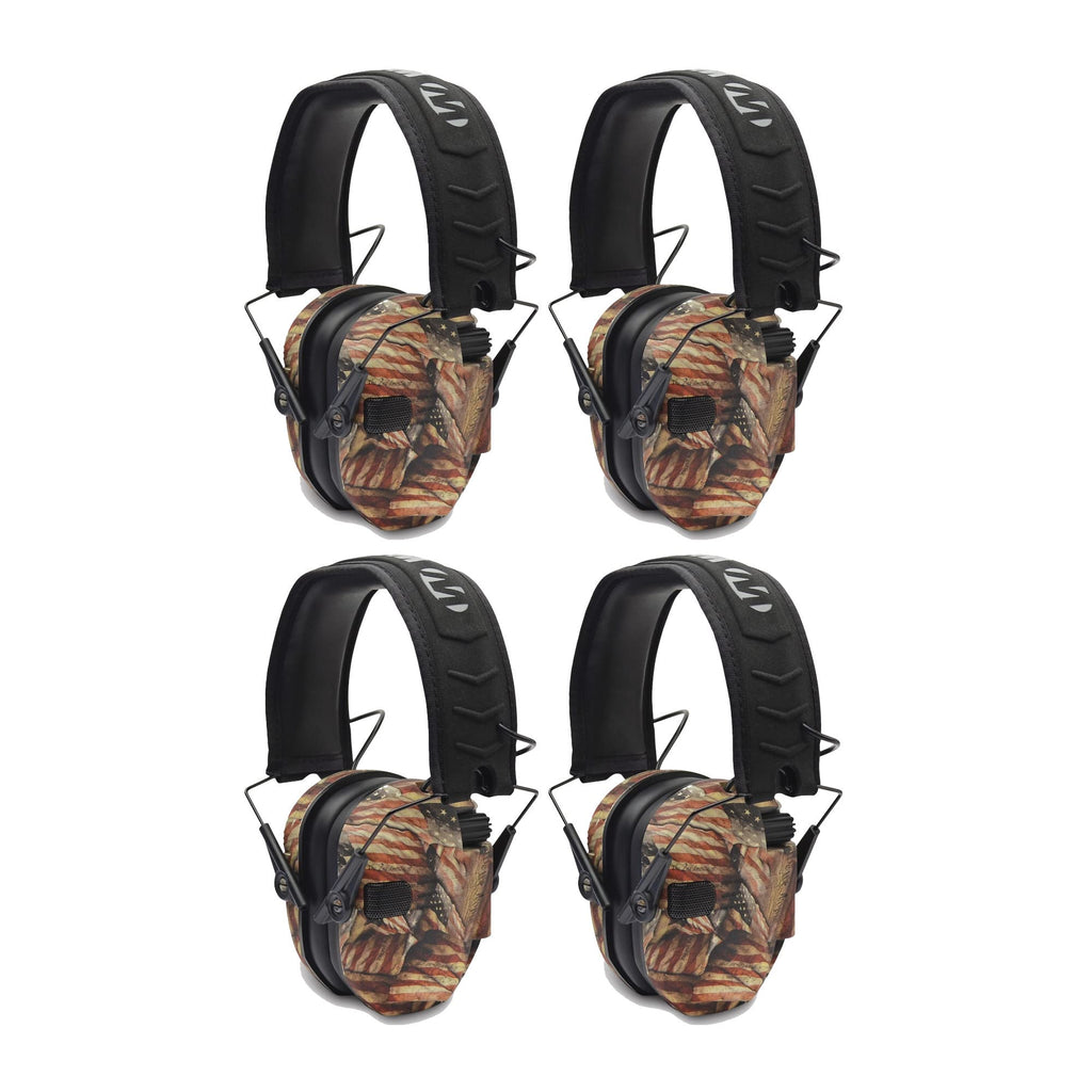 Walkers Razor Slim Electronic Shooting Muffs 4-Pack Bundle, Usa 2Nd Amendment (4 Items)