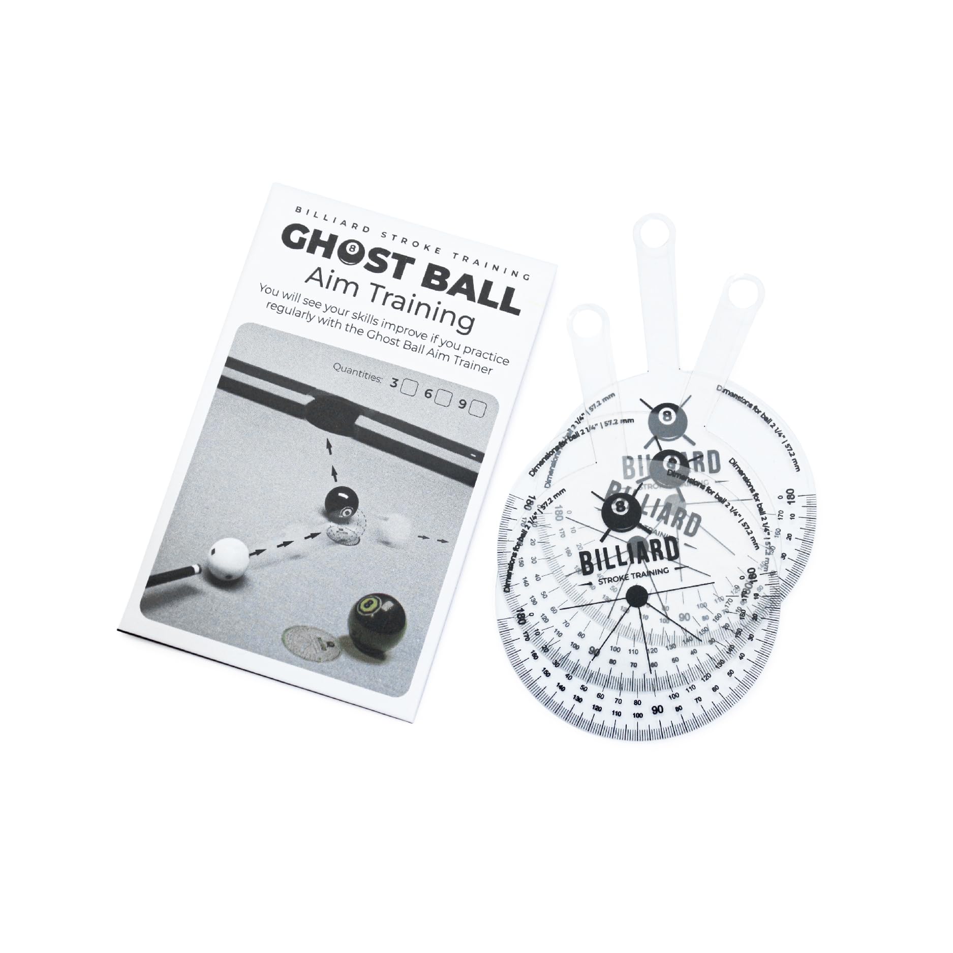 6pcs Ghost Ball Aim Trainer for Billiards | Practice Tool & Aiming Aid for Beginners & Pros - Improve Cue Ball Control & Shot Ac