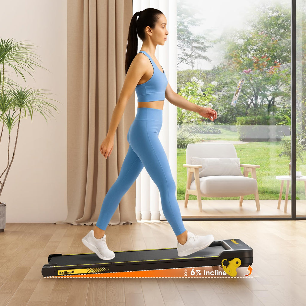 Runirox Walking Pad Treadmill With Incline, Under Desk Treadmills For Home Office, 3 In 1 Portable Treadmill With Remote Control