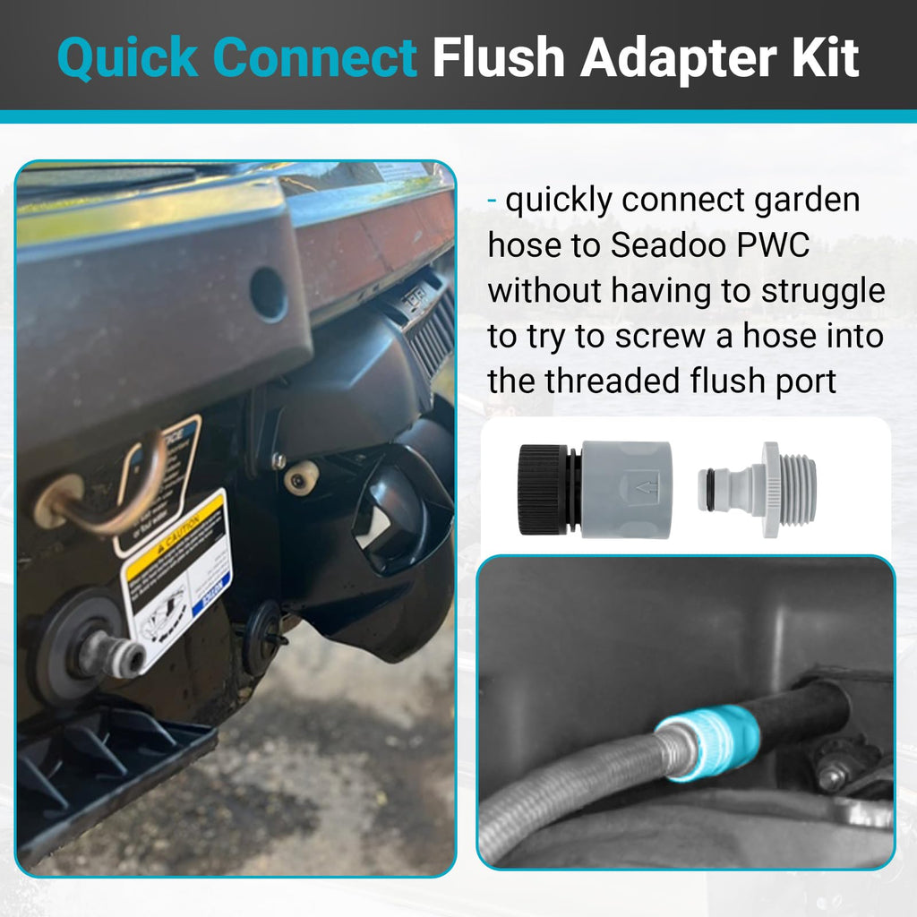 Xcwt Quick Connect Flush Adapter Kit For Seadoo - Water Hose Flush Adapter For Sea Doo 1997-2011 Jetski Pwc (Except 1999 & 2000