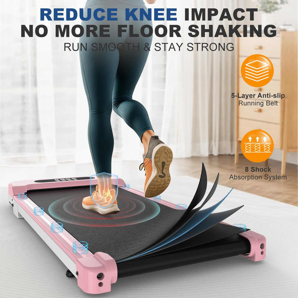 Walking Pad Treadmill - 2.5Hp Low Noise Treadmill Small, Incline Treadmills, Portable Compact Walking Pad For Home Office, Remot