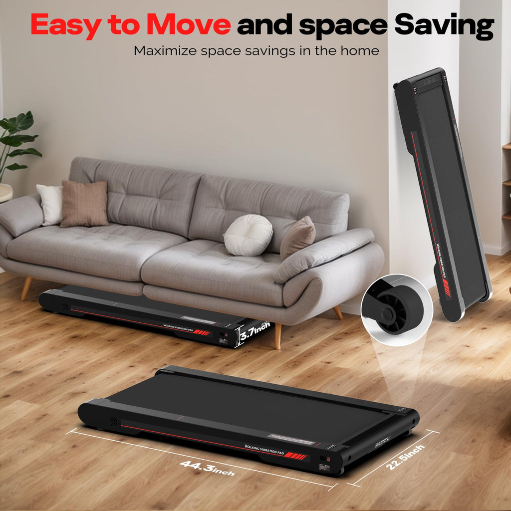 Sperax Walking Vibration Pad with Manual Incline,Under Desk Treadmill for Home,4 in 1 Vibration Plate Exercise Machine with APP,