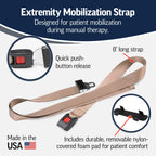 Optp Extremity Mobilization Strap - 8-Foot Adjustable Length Manual Therapy Nylon Strap With Pad And Push Button Buckle Release