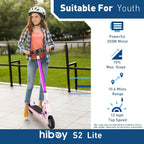Hiboy Electric Scooter, 350W Peak Motor, 13 MPH, 10.6 Mile Range, Foldable, Lightweight, UL 2272 Certified, Dual Braking System,