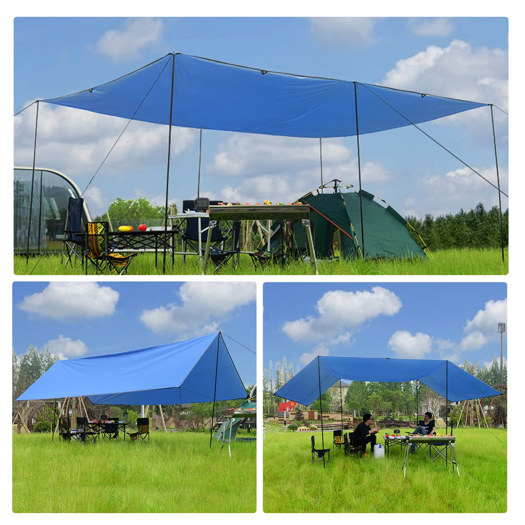 Wind Tour Portable Multifunctional Tent Footprint Traveling Awning Backpacking Tarp Rain Fly Tarp Tent Waterproof Shelter Outdoo