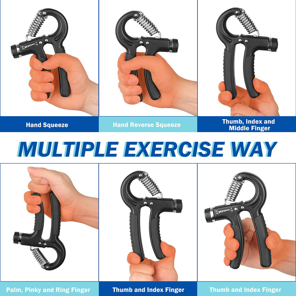 Grip Strength Trainer 1 Pack, Hand Grip Exerciser Strengthener With Adjustable Resistance 11-132 Lbs (5-60Kg), Forearm Strengthe