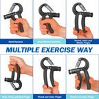Grip Strength Trainer 1 Pack, Hand Grip Exerciser Strengthener With Adjustable Resistance 11-132 Lbs (5-60Kg), Forearm Strengthe