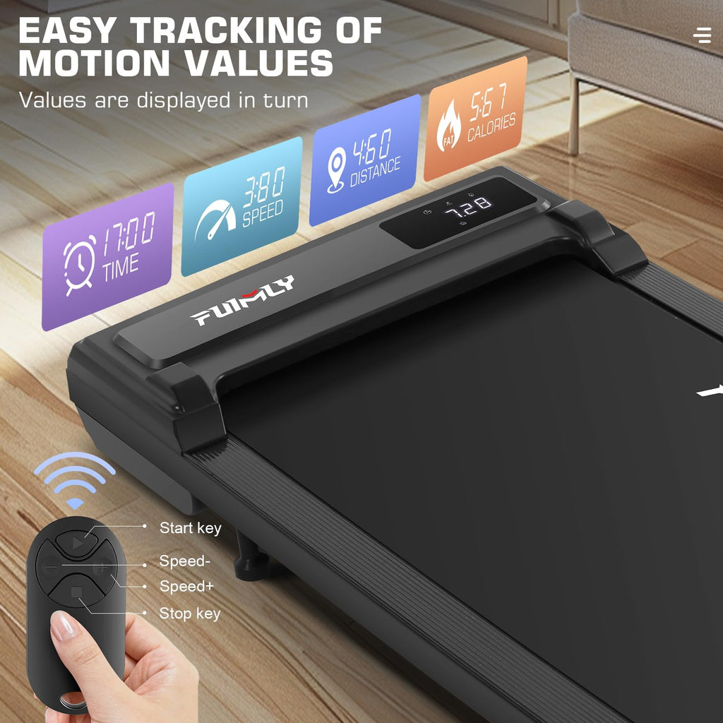 Funmily Treadmills For Home,2.5Hp Under Desk Walking Pad Treadmill,300 Lbs Weight Capacity Portable Running Machine With Remote