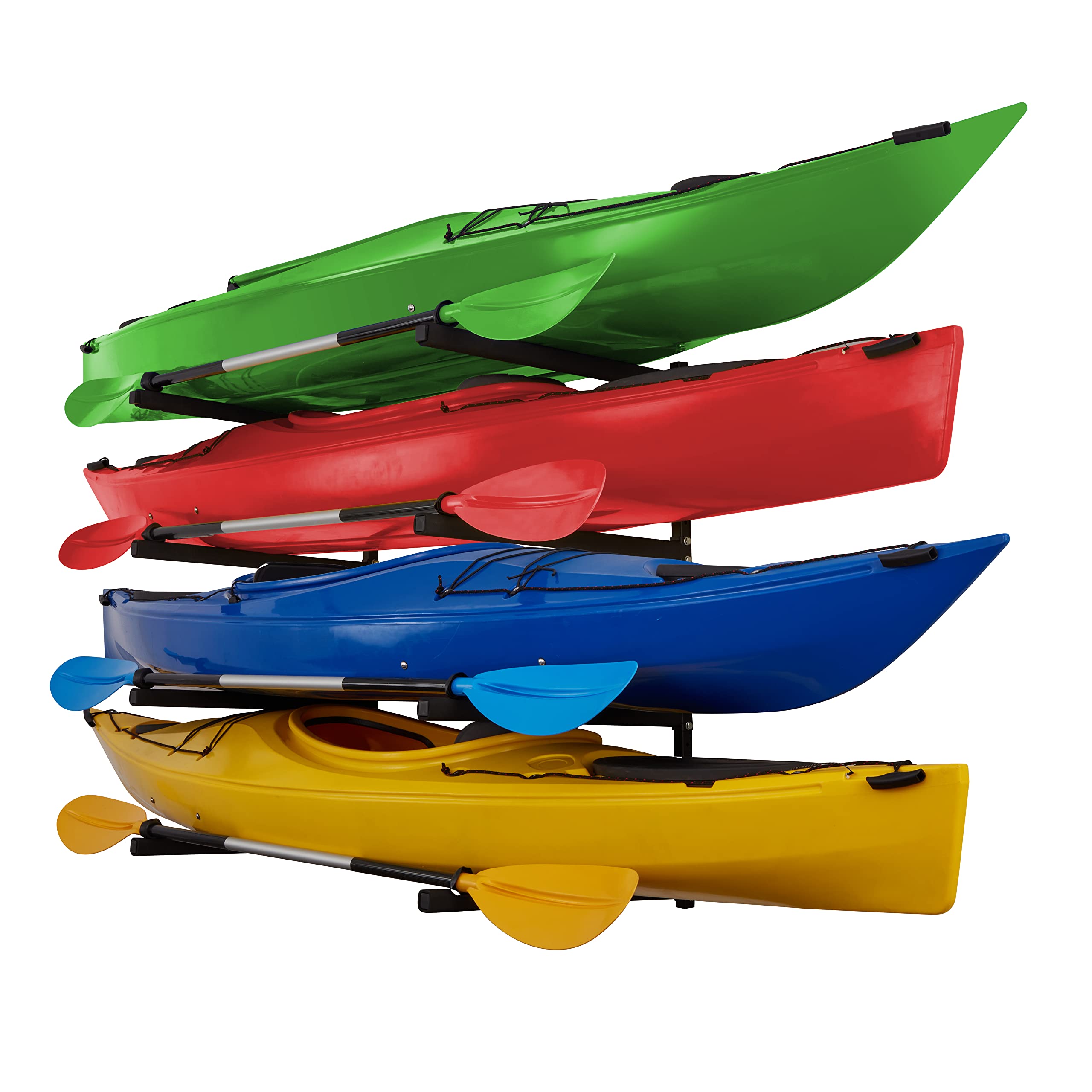 Raxgo Wall Kayak Storage Rack, Heavy Duty Wall Mounted Garage Kayak Storage Hooks For Kayaks, Sup, Canoe & Paddleboard, For Indo