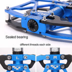 Mzyrh Mountain Bike Pedals, Ultra Strong Colorful Cnc Machined 9/16'' Cycling Sealed 3 Bearing Pedals(Black Blue 3 Bearings)