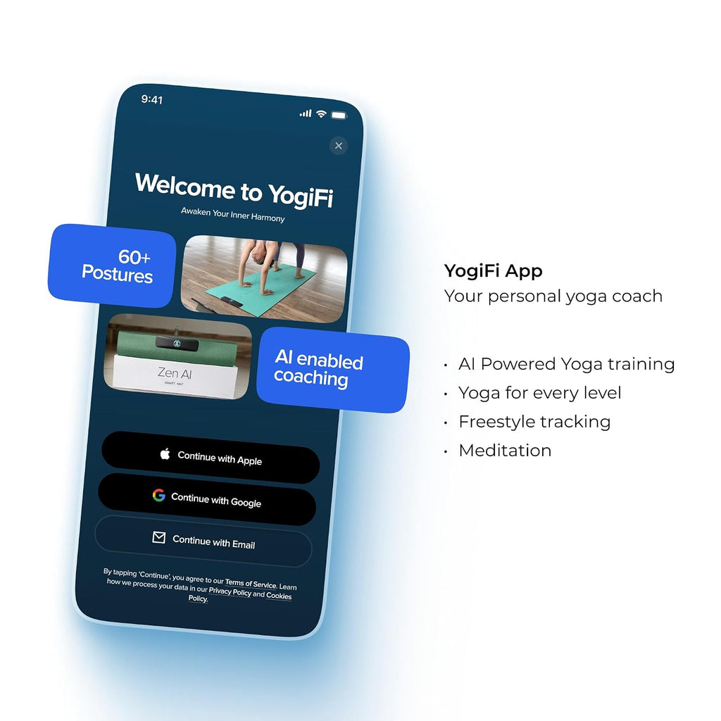 YogiFi Smart Mat Gen3 - Sea Green | AI Powered Yoga Mats For Home Workout | Lightweight Yoga Mats of 6mm | Real Time Tracking Exercise Mats For Men & Women