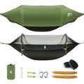 Rivenlo Camping Hammock Tent With Mosquito Net & Rainfly, 3 In 1 Waterproof Lightweight Portable Sleeping Hammock Bug Backpacker