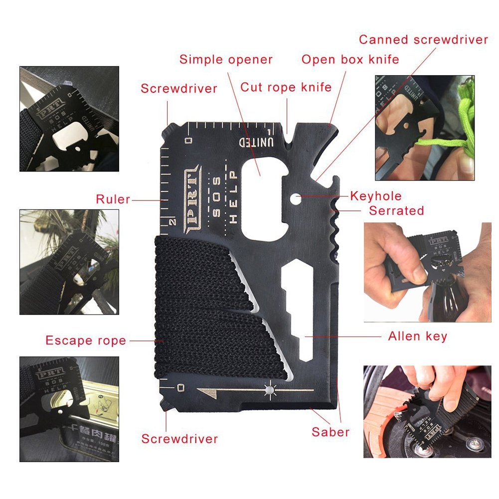 Xuanlan Emergency Survival Kit 13 In 1, Outdoor Survival Gear Tool With Survival Bracelet, Fire Starter, Whistle, Wood Cutter, W