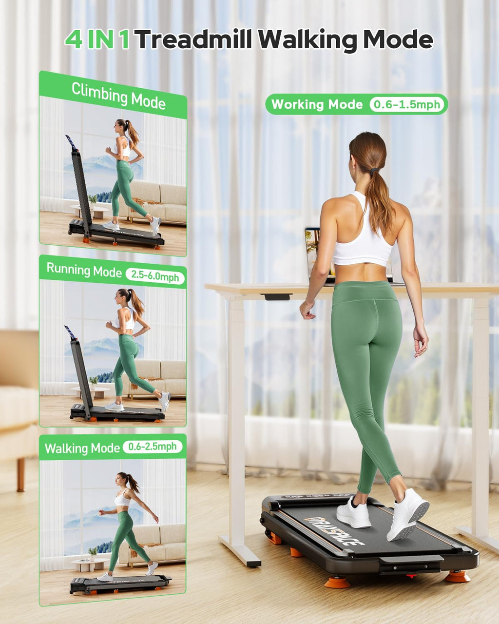 Walking Pad Treadmill With Incline, Upgraded 3.5Hp Walking Pad With Handle Bar, 350Lbs Foldable Portable Treadmills For Home Off