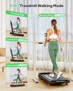 Walking Pad Treadmill With Incline, Upgraded 3.5Hp Walking Pad With Handle Bar, 350Lbs Foldable Portable Treadmills For Home Off