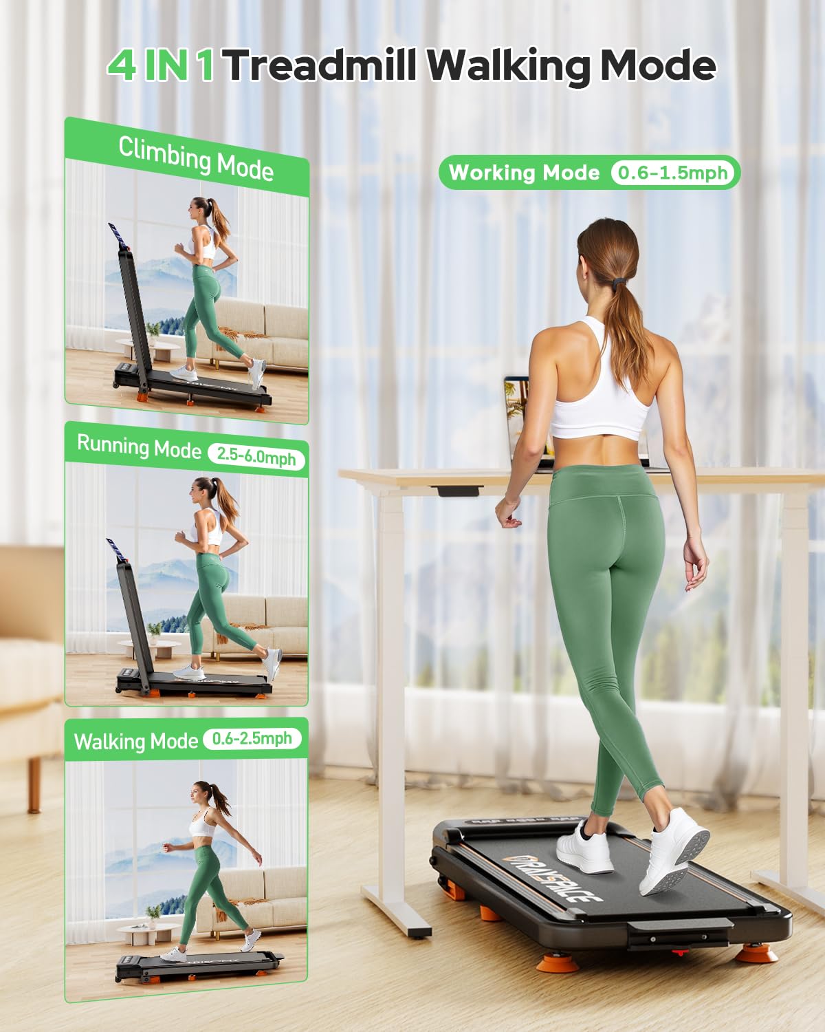 Walking Pad Treadmill With Incline, Upgraded 3.5Hp Walking Pad With Handle Bar, 350Lbs Foldable Portable Treadmills For Home Off