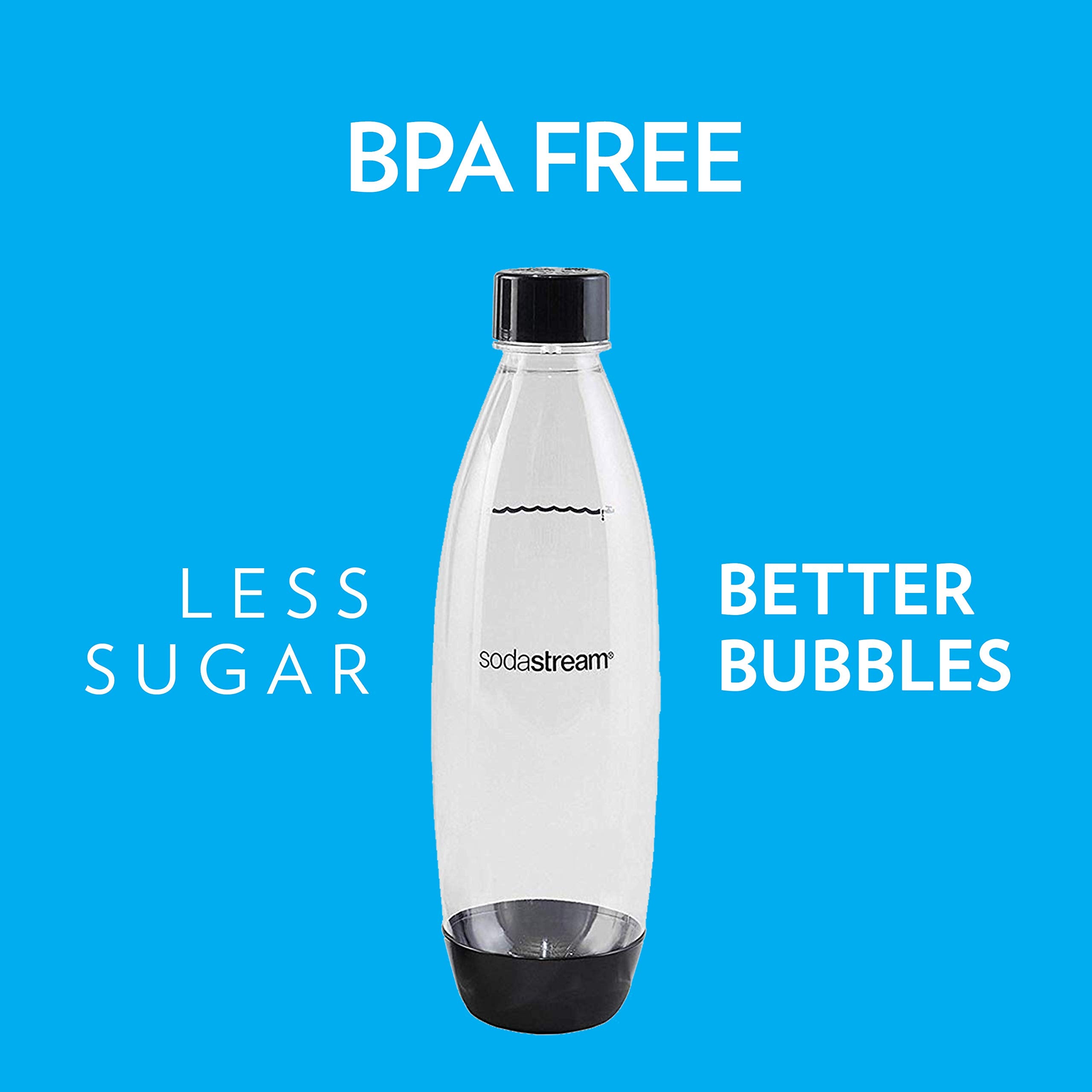 Sodastream Slim Black Carbonating Bottles Twin Pack, 1 L