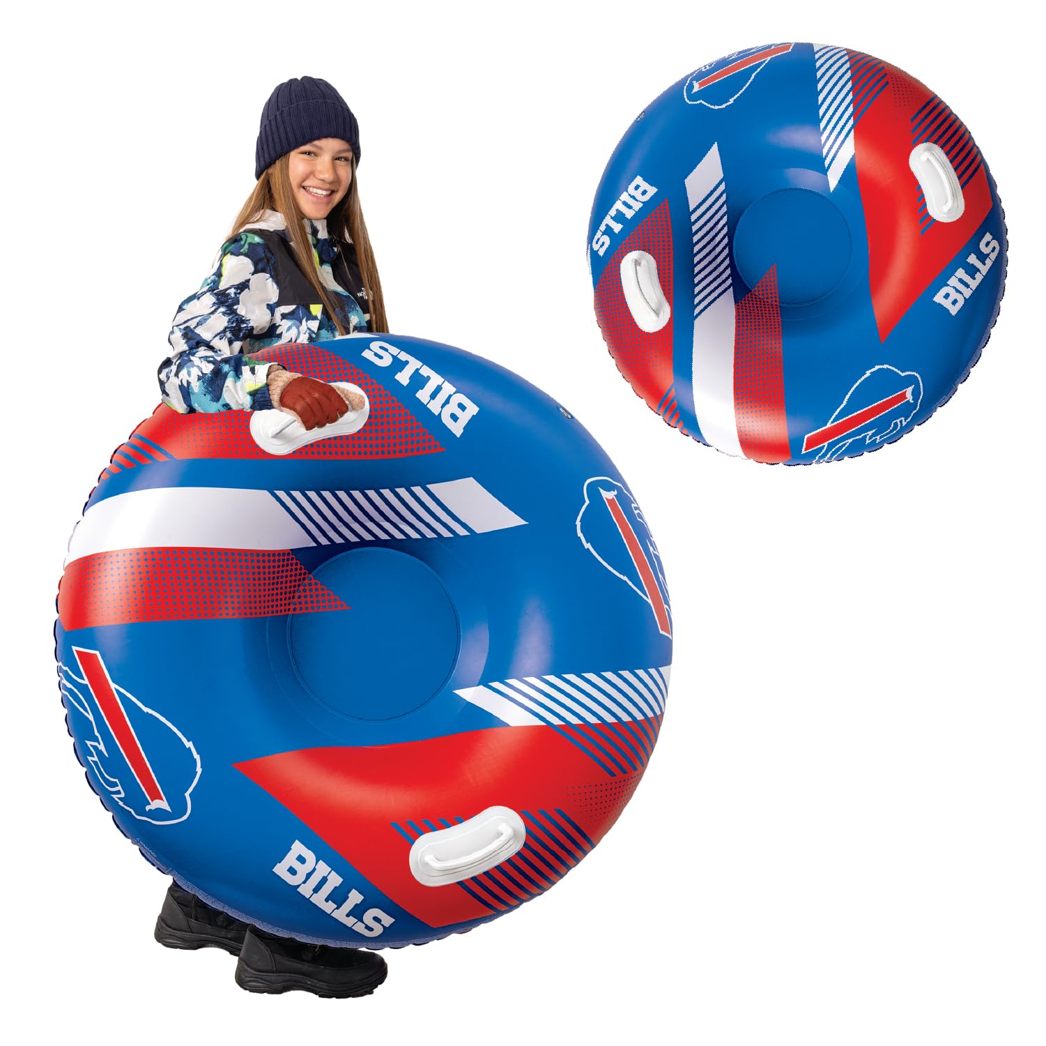 Bigmouth Buffalo Bills Nfl Fan Gear Outdoor Toys, Officially Licensed - Inflatble Snow Tube With Handles