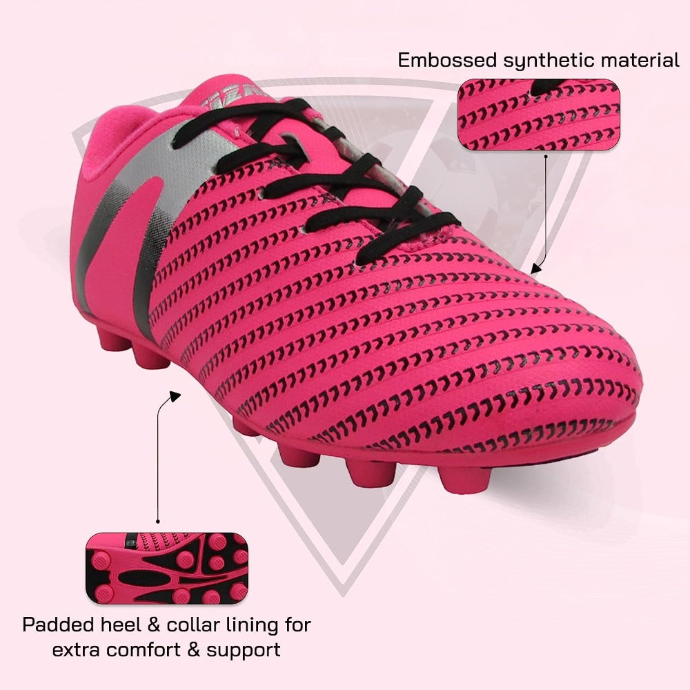 Vizari Impact Firm Ground Soccer Shoes – Pink/Silver