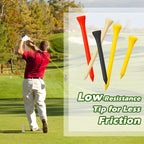Thiodoon Golf Tees 250 Pcs Professional Natural Wood Golf Tees, 8 Bright Colors Mixed Size 3-1/4 Inch, 2-3/4 Inch And 2-1/8 Inch