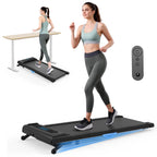 Modida 2-In-1 Under Desk Treadmill, Foldable Walking Pad For Home Office, Portable Electric Treadmill With Remote Control & Led