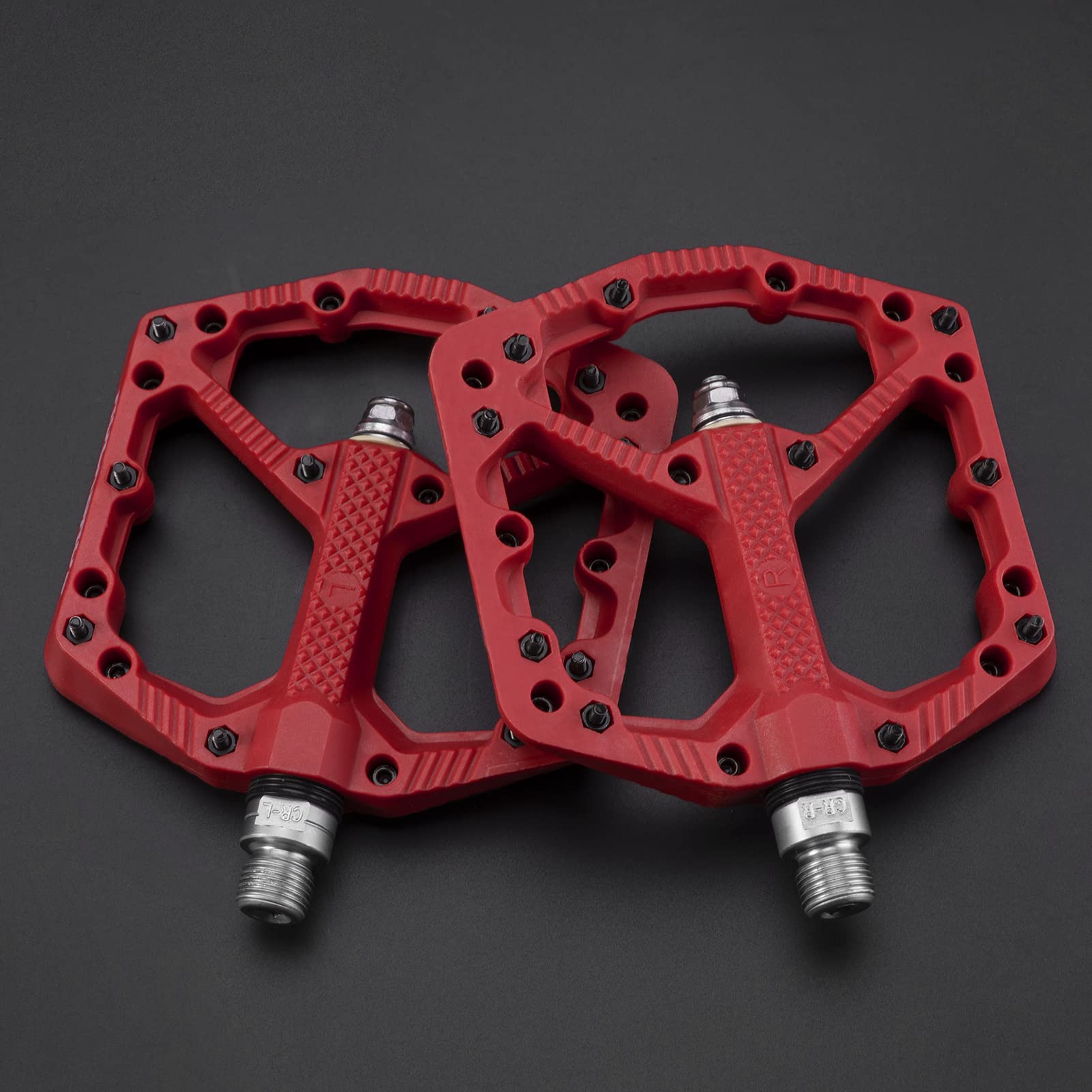 Rockbros Mountain Bike Pedals Flat Mtb Pedals Nylon Fiber Bicycle Platform Pedals For Road Mountain Bmx Mtb Bikes Red