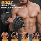 Kiss Gold Adjustable Dumbbell Set, 66 Lbs Weights Dumbbells Sets, Solid Cast-Iron Core Free Weight Set For Home Gym, Barbell Wei