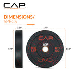 Cap Barbell Economy - Speckled Olympic Bumper Plate With Red Logo, Black, 55 Lb Single