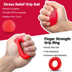 Fitbeast Hand Grip Strengthener Set Dual Counting Hand Grippers, Grip Ball, Grip Ring & Finger Stretch Band For Improved Grip &