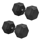 CAP Barbell 95 LB Rubber Coated Hex Dumbbell Hand Weight with Padded Grip - Pair | Comfort Grip