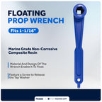 Five Oceans Prop Wrench, Floating Boat Propeller Wrench 1 1/16 Inches Nuts For Outboards And Stern Drives, Ideal Pontoon, Sport