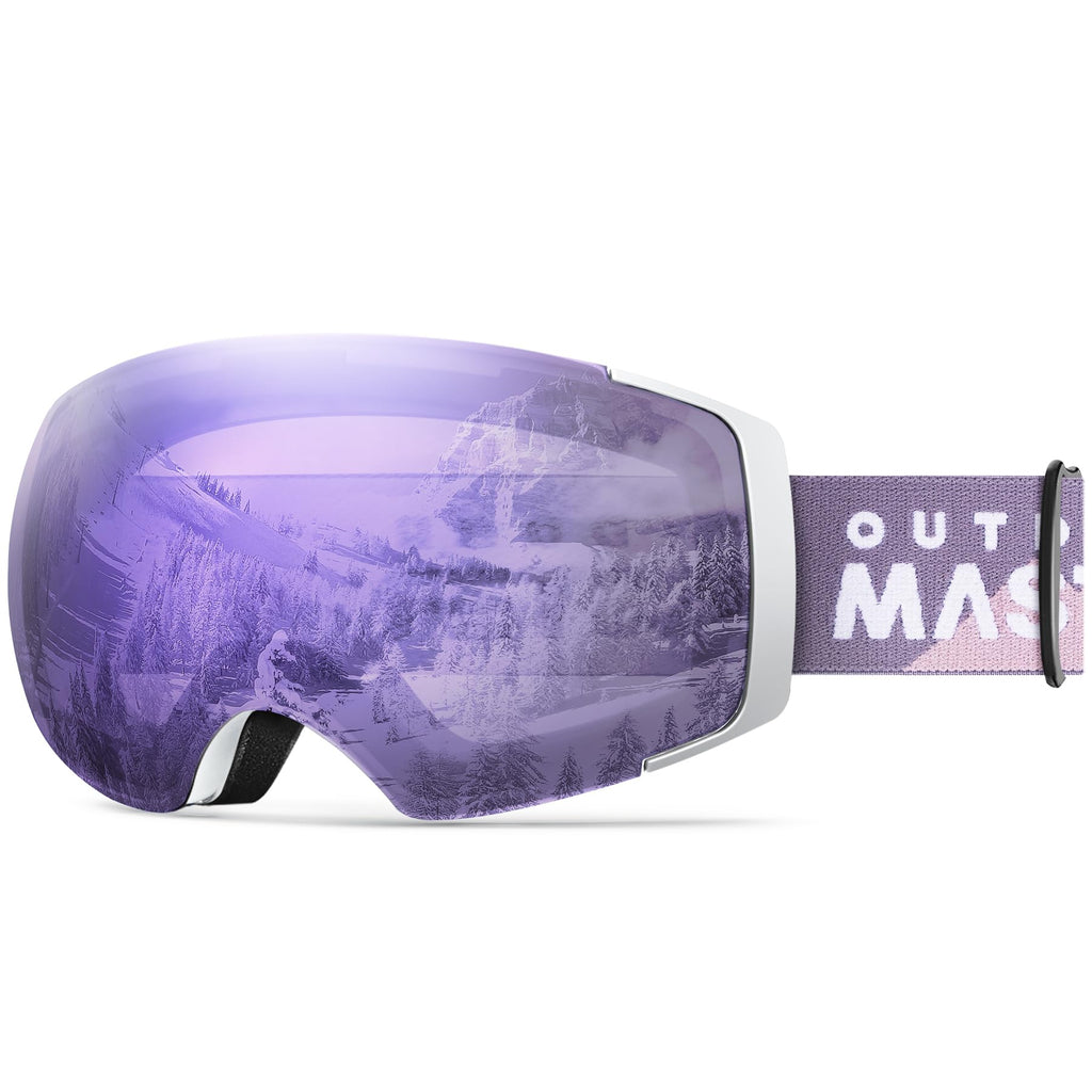 OutdoorMaster Ski Goggles PRO - Frameless, Interchangeable Lens 100% UV400 Protection Snow Goggles for Men & Women (Polarized Vi