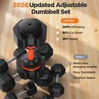 2025 Updated Adjustable Dumbbell Set of 2, 5-IN-1 Weights Dumbbell Set with Storage Box, 25lbs/55lbs Adjustable Weights with Ant