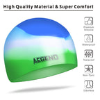 Aegend 2 Pack Kids Swim Cap For Girls Boys Age 8-15, Waterproof Swim Cap Kids Durable Silicone Kids Swimming Cap For Boys Girls