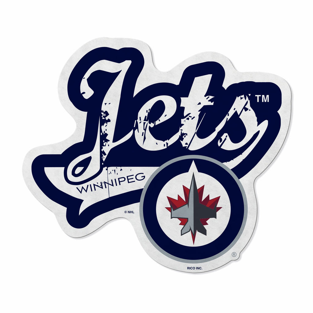 Rico Industries Nhl Winnipeg Jets Distressed Shape Cut Pennant - Home And Living Room D  Cor - Soft Felt Ez To Hang
