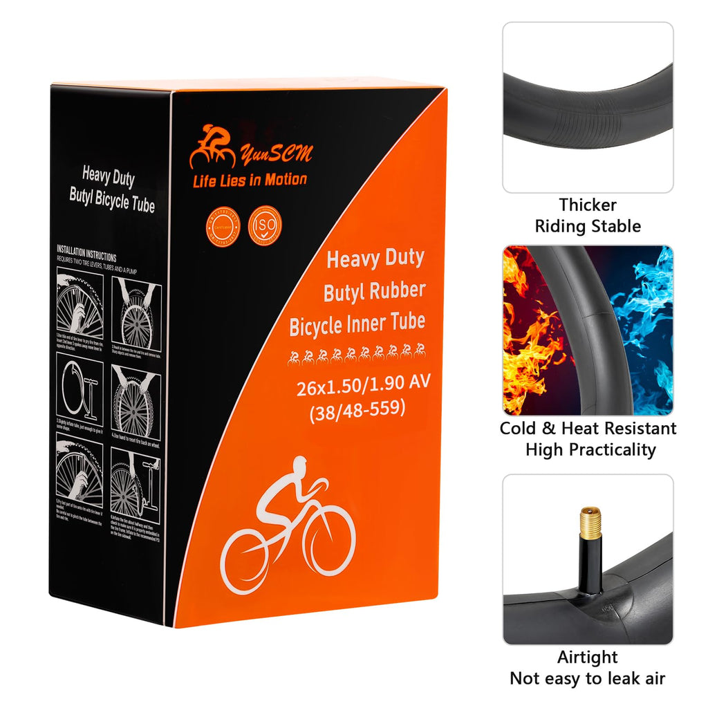 2-Pack 26'' Bike Tubes 26 X 1.50/1.75 (Etrto:40/47-559) Av32Mm Schrader Valve 26'' Bicycle Tubes Replacement For 26X1.50 26X1.60