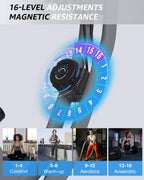 Foldable Exercise Bike Stationary Bikes for Home, 5 IN 1 Indoor Workout Bike for Seniors, with 16-Level Quiet Magnetic Resistanc