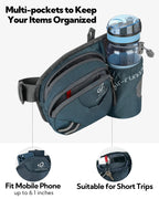 Waterfly Hiking Waist Bag Fanny Pack With Water Bottle Holder For Men Women Running & Dog Walking Can Hold Iphone8 Plus Screen S