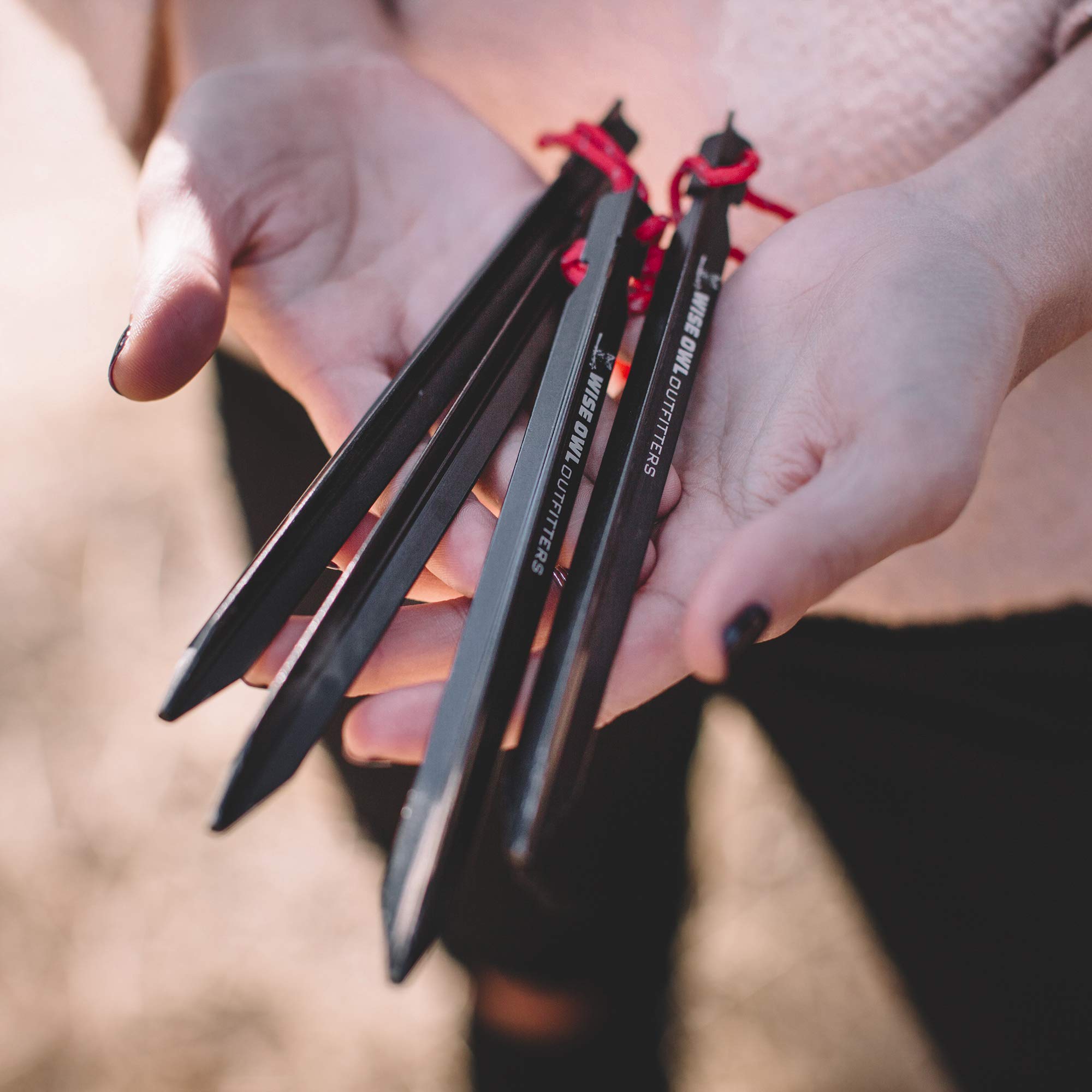 Wise Owl Outfitters Tent Stakes - Heavy Duty Camping Stakes For Outdoor Tent & Tarp - Essential Camping Accessories, Available I