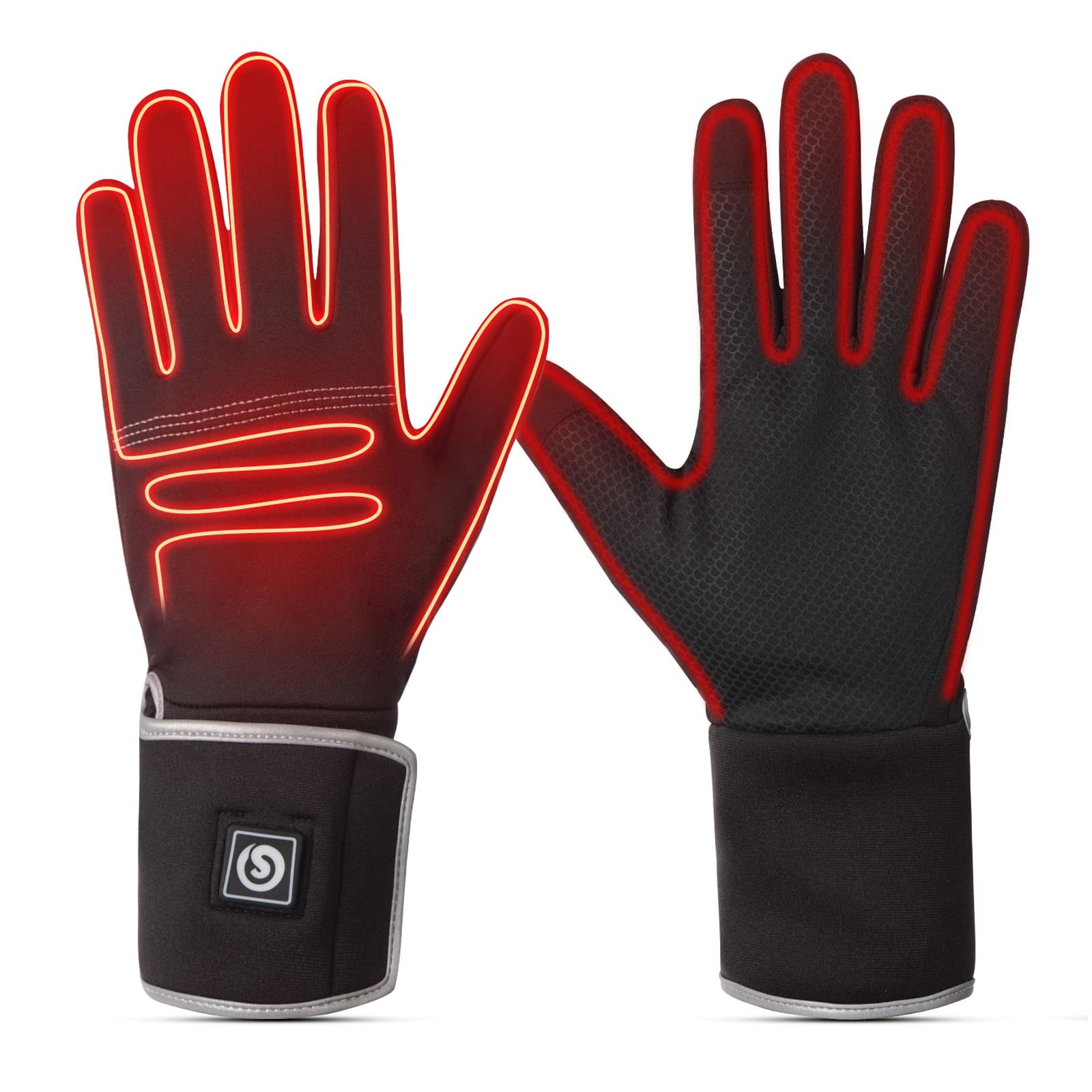 Savior Heat Heated Liners Gloves For Men Women, 2023 Electric Rechargeable Battery Thermal Thin Gloves For Winter Skiing Typing 