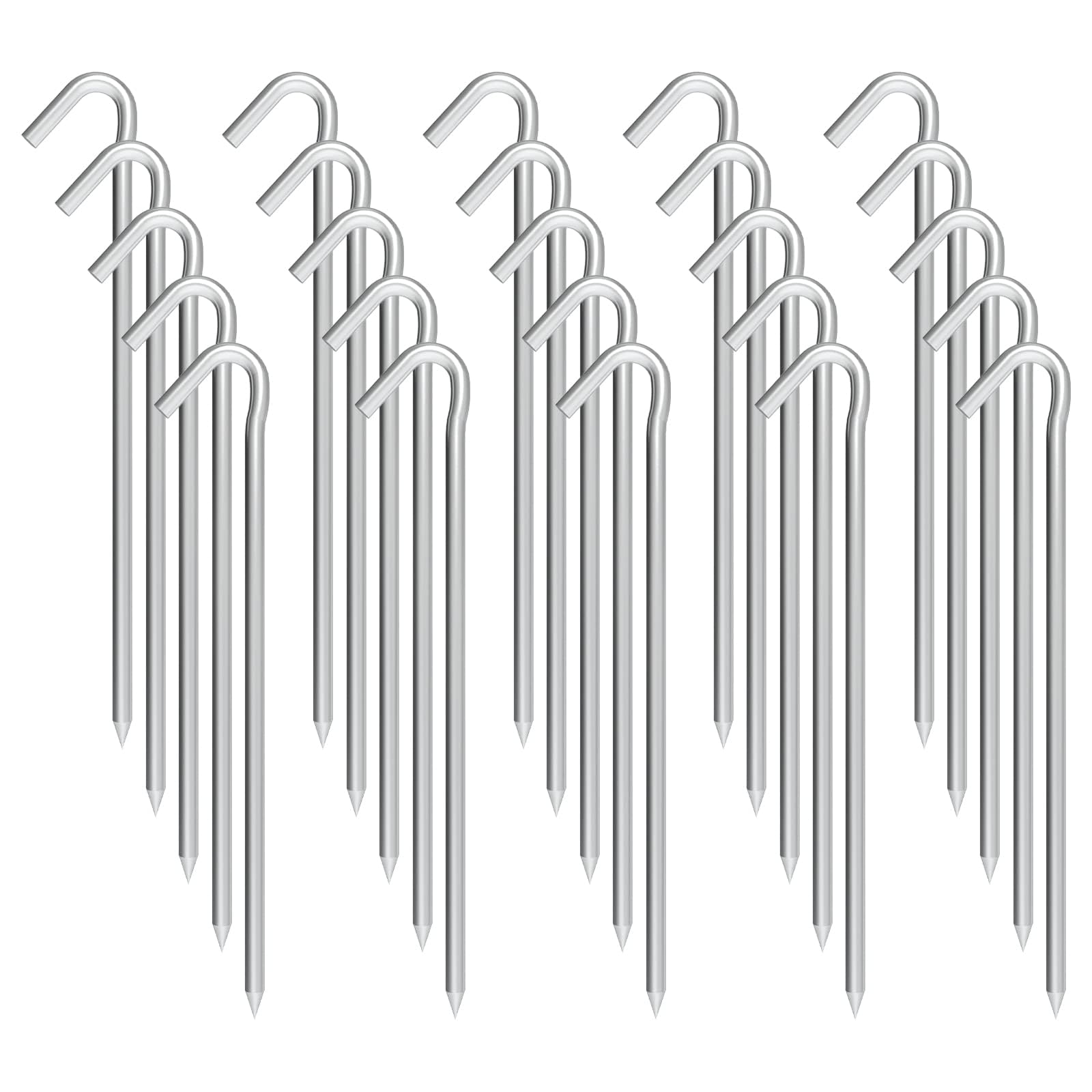 OK5STAR Metal Tent Stakes Heavy Duty 9 Inch, 25 Pack Camping Tarp Stakes, Ground Stakes Yard Stakes Canopy Anchors for Inflatabl