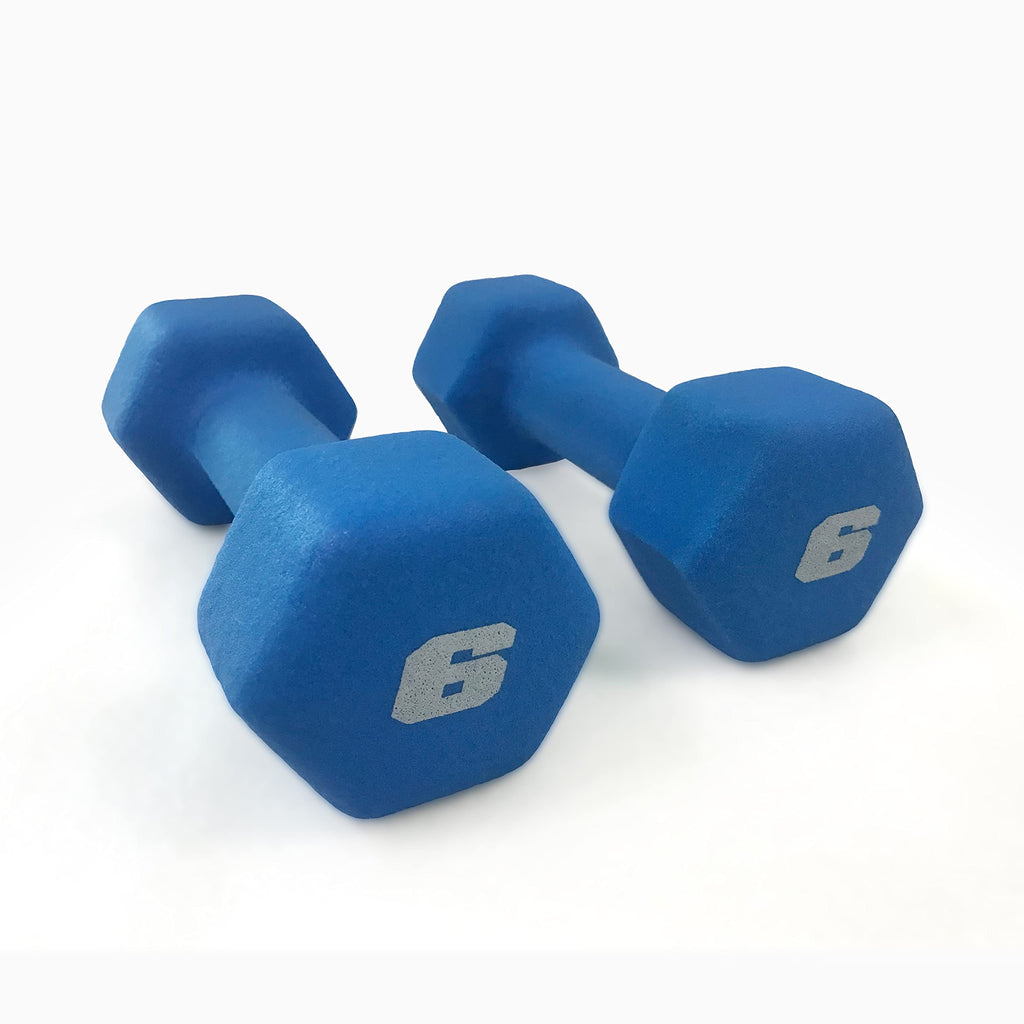 Cap Barbell Neoprene Dumbbell Weights, 6 Lb Pair, Azure